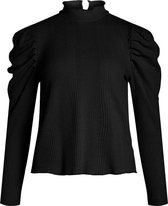 Object T-shirt Objlecia L/s Top 116 23036395 Black Dames Maat - XS