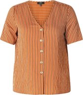 YEST Kaylen Blouse - Spicy Brown/Sandy Wh - maat 46