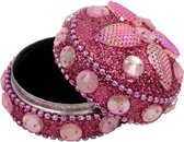 Pillendoos - Metaal - Roze - Rond - India - Sarana - Fairtrade