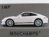 Porsche 911 R 2016 White avec bandes noires et écriture - 1:87 - Minichamps