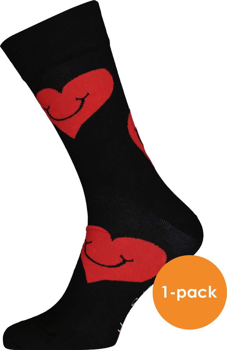 Happy Socks Jumbo Smiley Heart Sock - Unisex - Maat: 36-40