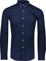 Polo Ralph Lauren  Overhemd Blauw Getailleerd - Maat S - Heren - Herfst/Winter Collectie - Katoen