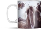 Mok - Paarden - Sneeuw - IJslander - 350 ml - Beker