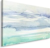 Schilderij Abstracte zee (print op canvas), groen/blauw, wanddecoratie