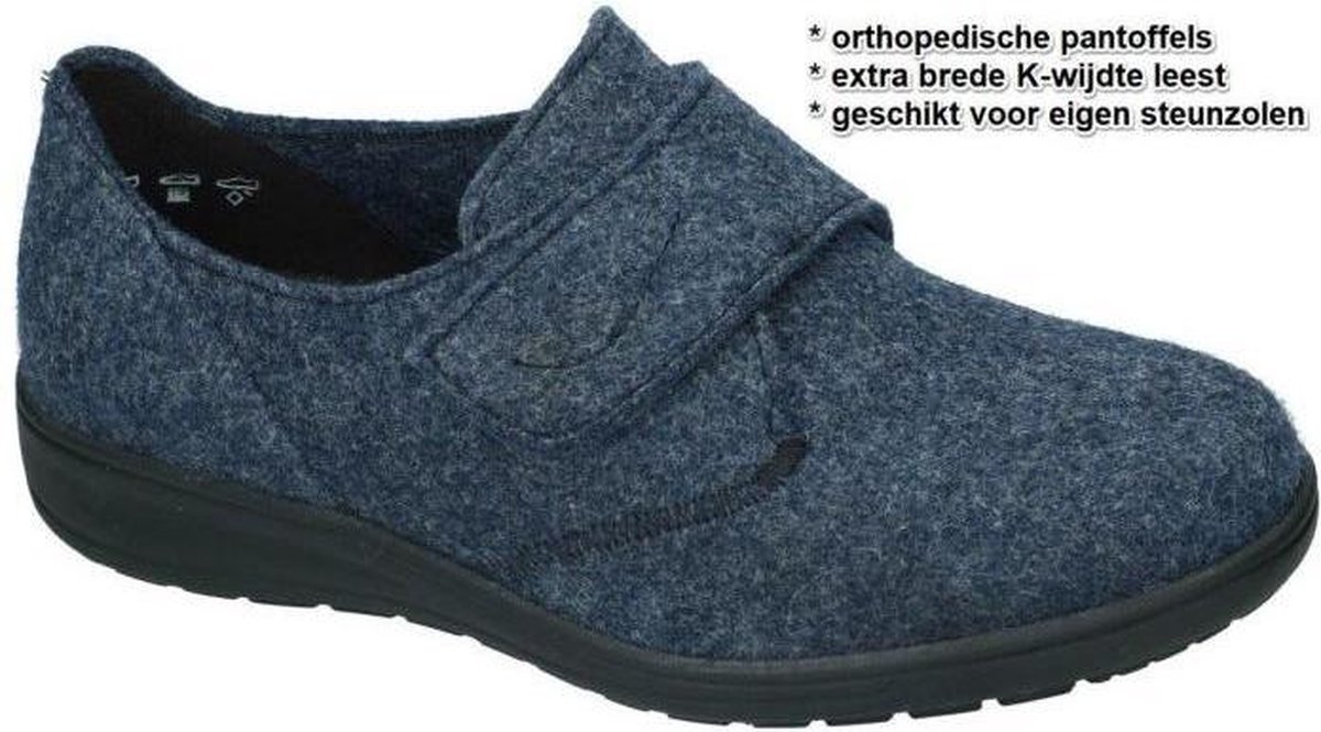 Solidus -Dames - blauw donker - pantoffels - maat 41.5