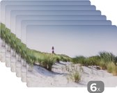 Placemat - Placemats kunststof - Vuurtoren van List in de duinen - 45x30 cm - 6 stuks - Hittebestendig - Anti-Slip - Onderlegger - Afneembaar