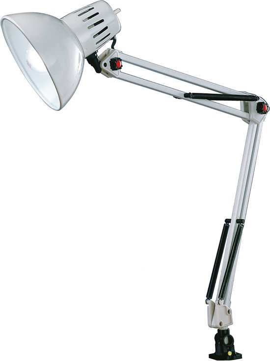LED Klemlamp - Torna Tajin - E27 Fitting - Glans Wit - Aluminium