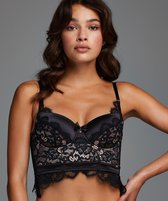 Hunkemöller Dames Lingerie Voorgevormde longline beugel bh Heather  - Zwart - maat E70