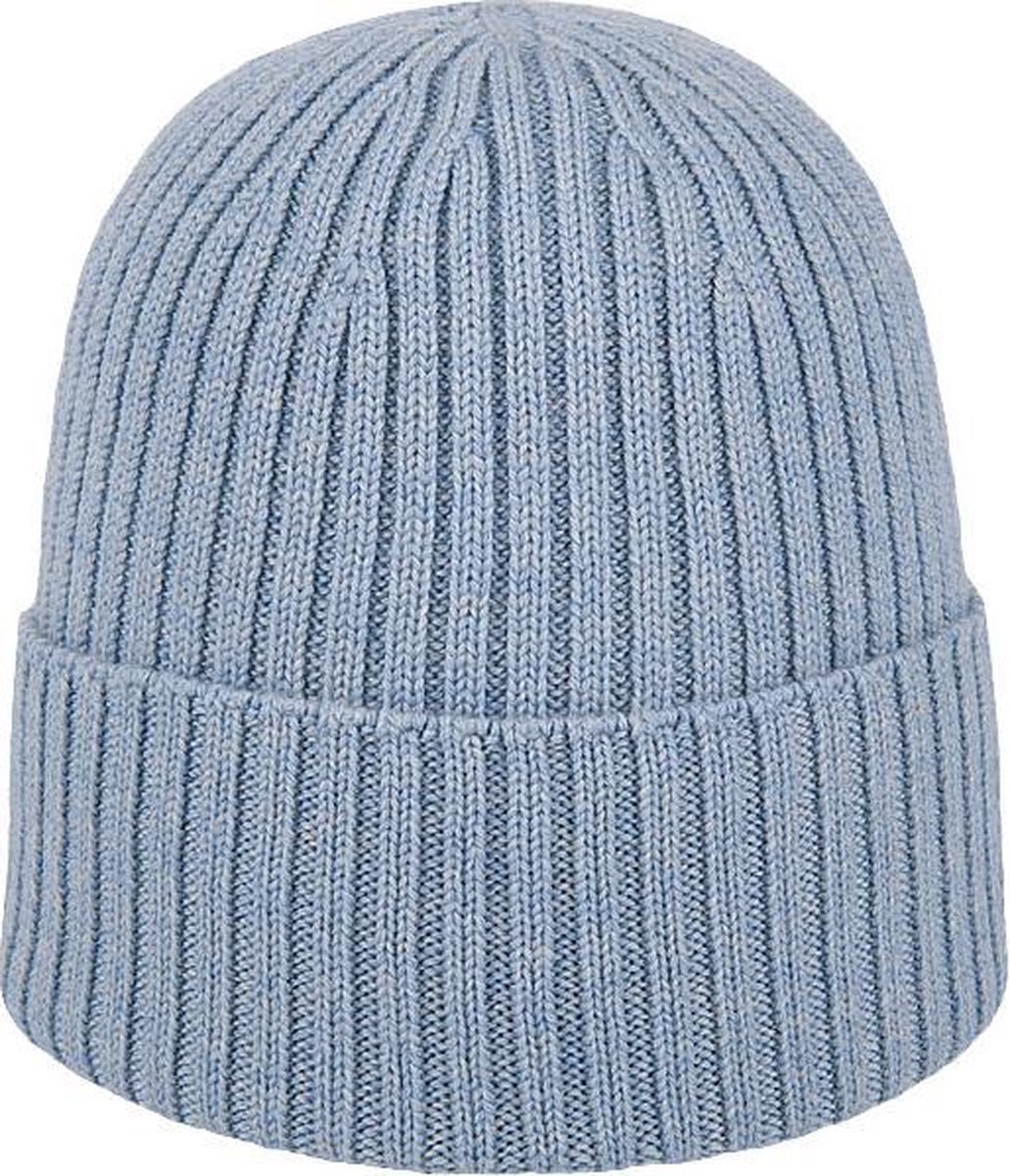 Hatland - Beanie voor heren - Valo Merino - Lichtblauw - maat Onesize