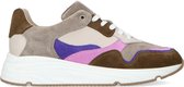 Manfield - Dames - Bruine dad sneakers met gekleurde details - Maat 39