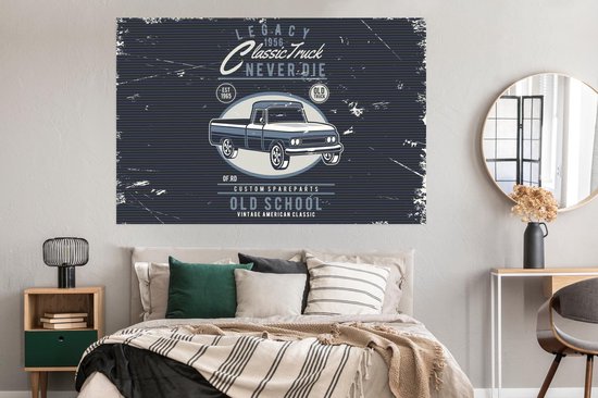 Affiche Voiture - Vintage - Dessin - 180x120 cm XXL
