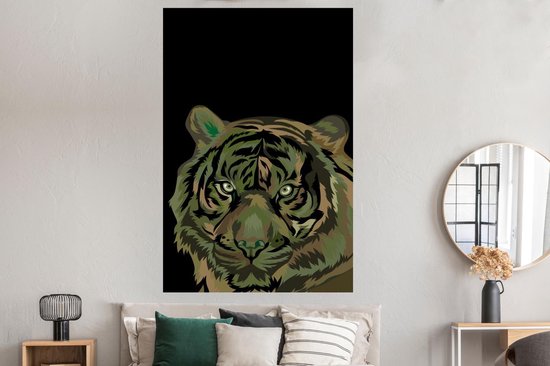 Affiche Tigre - Camouflage - Tête - 120x180 cm XXL