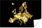 Poster Landkaart - Europa - Goud - 120x80 cm