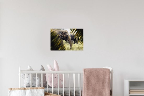 Stickers Stickers muraux - Éléphant - Nature - Feuilles - 30x20 cm - Film adhésif