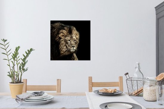 Stickers Stickers muraux - Lion - Animaux - Zwart - 50x50 cm - Film adhésif