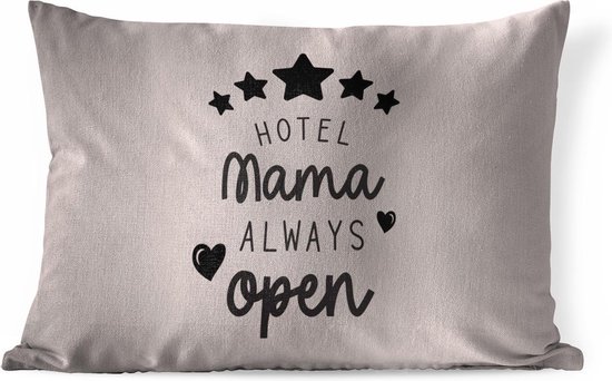 Sierkussen - Cadeau Fête Des Mères Hotel Maman Always Ouvert - Multicolore - 40 Cm X 60 Cm