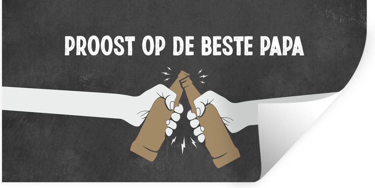 Muurstickers - Sticker Folie - Vaderdag pakket - Papa - Quote - Proost op de beste papa - Spreuken - 40x20 cm - Plakfolie - Muurstickers Kinderkamer - Zelfklevend Behang - Vaderdag cadeautje - Cadeau voor vader en papa