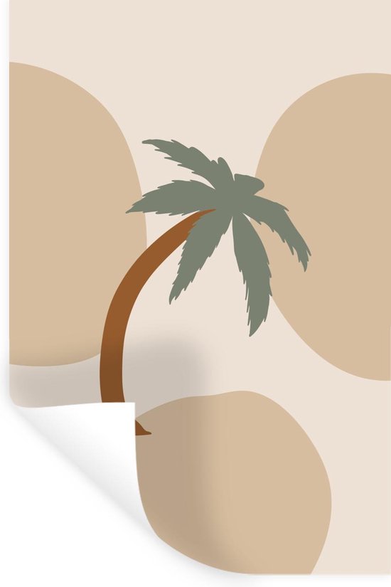 Stickers muraux - Palmier - Pastel - Été - 20x30 cm - Feuille adhésive