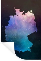 Muurstickers - Sticker Folie - Kaart - Duitsland - Sterrenhemel - 20x30 cm - Plakfolie - Muurstickers Kinderkamer - Zelfklevend Behang - Zelfklevend behangpapier - Stickerfolie
