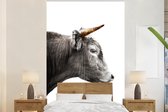 Behang - Fotobehang Schotse Hooglander - Dieren - Koe - Breedte 195 cm x hoogte 300 cm