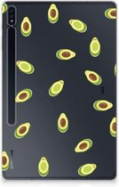 Tablethoesje Samsung Galaxy Tab S7 Plus Siliconen Back Case Avocado met doorzichte zijkanten