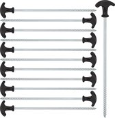 relaxdays piquets de tente - piquets - piquets à vis - piquets en T - 12 pièces - piquets de sol noir