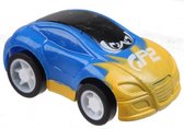 raceauto jongens 5 cm pull-back blauw/geel