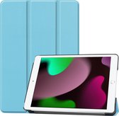 Hoes Geschikt voor iPad 10.2 2021 Hoes Luxe Hoesje Book Case - Hoesje Geschikt voor iPad 9 Hoes Cover - Lichtblauw