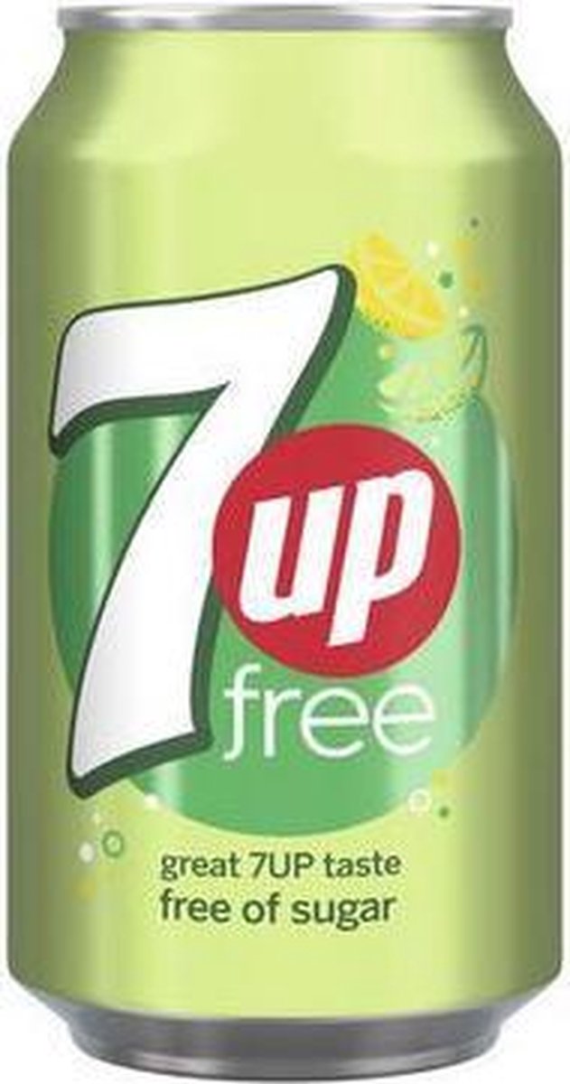 7-up Lemon lime free 33 cl per blik, tray 24 blikken