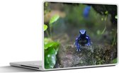 Laptop sticker - 10.1 inch - Blauwe kikker in de jungle - 25x18cm - Laptopstickers - Laptop skin - Cover