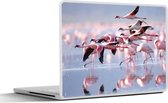 Laptop sticker - 13.3 inch - Roze flamingo's op het water - 31x22,5cm - Laptopstickers - Laptop skin - Cover