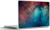 Laptop sticker - 10.1 inch - Waterverf - Sterrenhemel - Blauw - Oranje - 25x18cm - Laptopstickers - Laptop skin - Cover