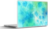 Laptop sticker - 12.3 inch - Waterverf - Groen - Wit - Blauw - 30x22cm - Laptopstickers - Laptop skin - Cover