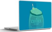 Laptop sticker - 10.1 inch - Koffie - Bonen - Quotes - Coffee premium - 25x18cm - Laptopstickers - Laptop skin - Cover