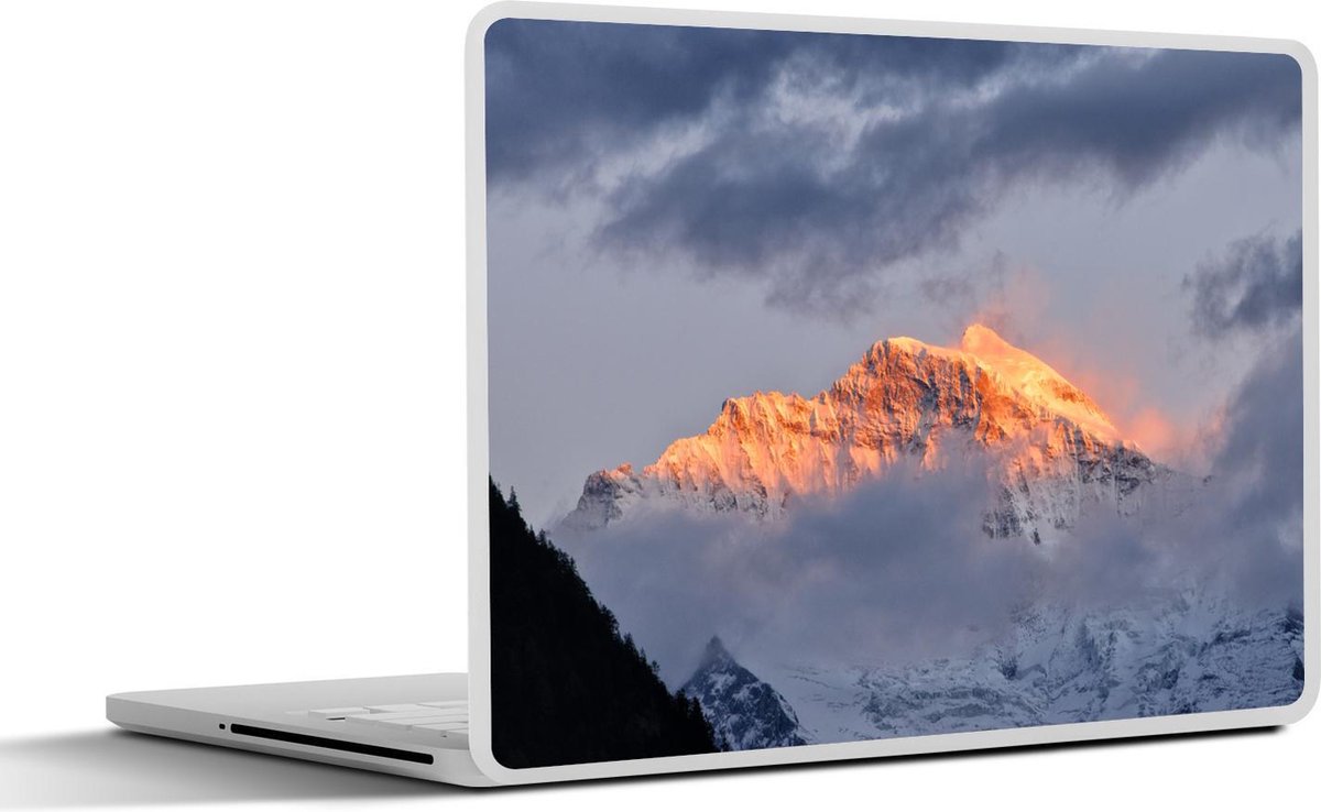 Laptop sticker - 17.3 inch - Zonsondergang over de Zwitserse Alpen bij de Eiger - 40x30cm - Laptopstickers - Laptop skin - Cover