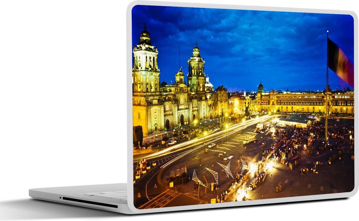 Laptop sticker - 17.3 inch - Het Zócalo plein is in de avond verlicht