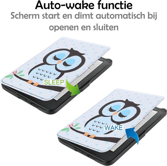 Hoesje Geschikt voor Kobo Clara HD Hoes Bescherm Hoesje Case Sleep Cover - Hoes Geschikt voor Kobo Clara HD Hoesje - Uil van PuurVoorNop — afbeelding 2