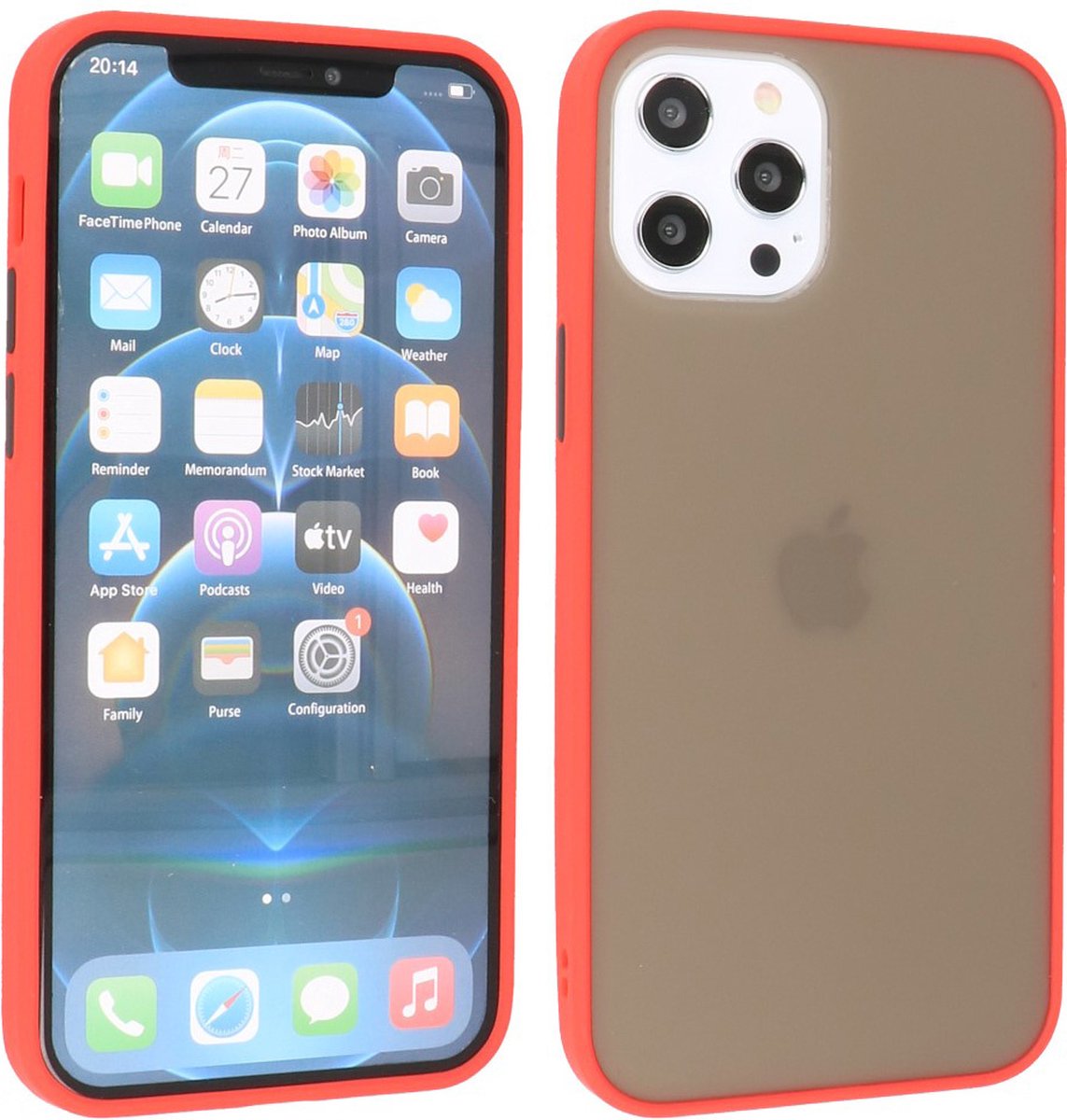 Hoesje Geschikt voor de iPhone 12 Pro Max - Hard Case Backcover Telefoonhoesje - Rood