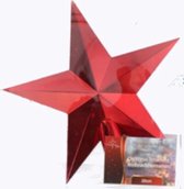 Kerstboom ster piek - Rood - Kunststof - 20 cm
