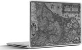 Laptop sticker - 14 inch - Historische zwart witte landkaart van Nederland - 32x5x23x5cm - Laptopstickers - Laptop skin - Cover
