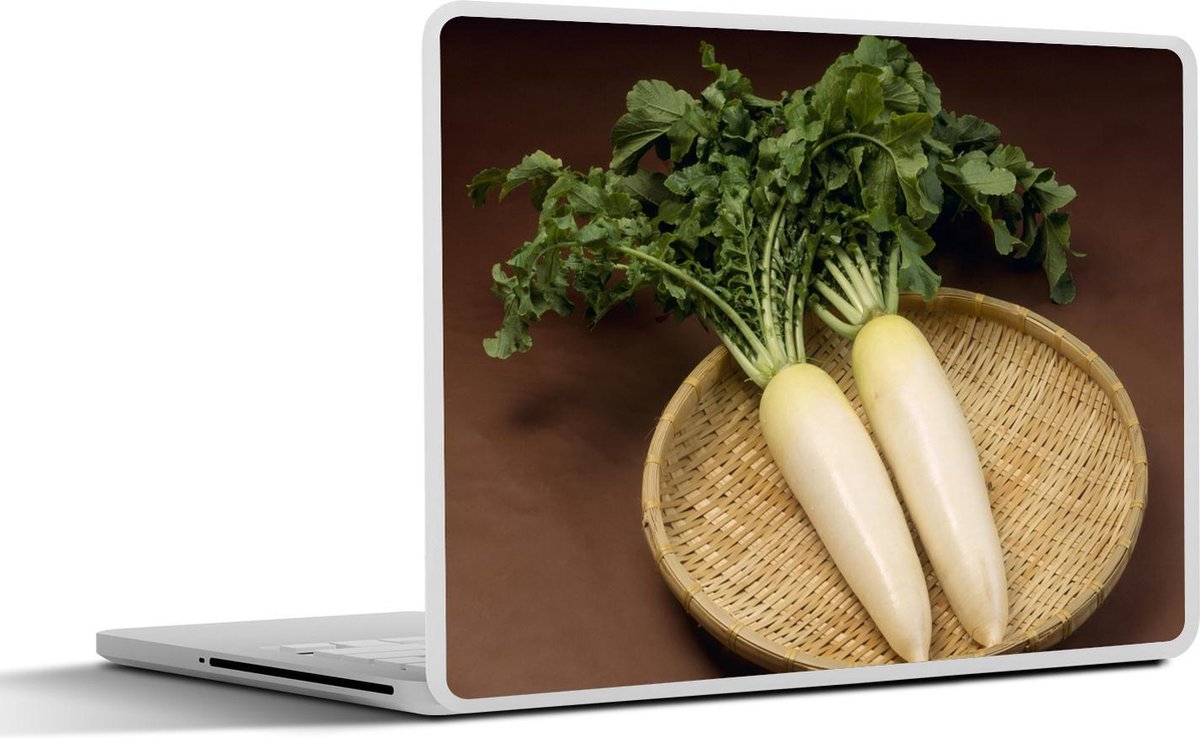 Afbeelding van product SleevesAndCases  Laptop sticker - 13.3 inch - Twee volle en witte rammenassen op een gevlochten zeef
