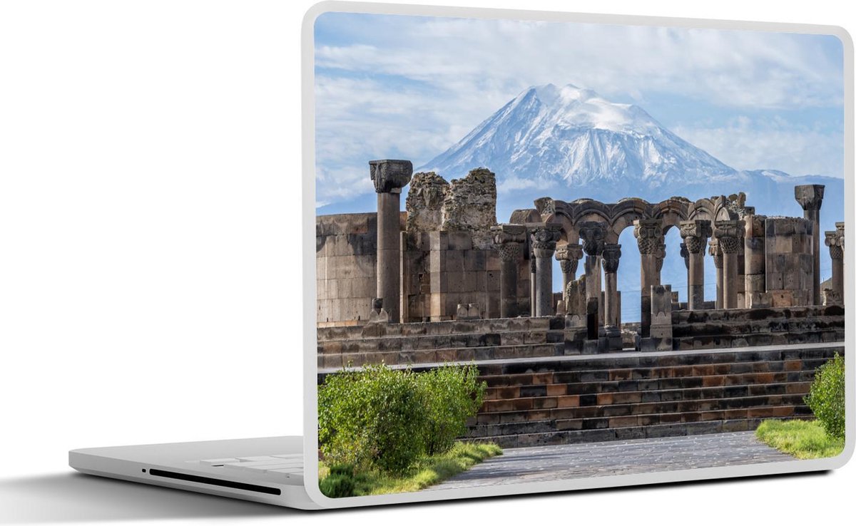 Afbeelding van product SleevesAndCases  Laptop sticker - 10.1 inch - Ruïne met de Ararat in Armenië
