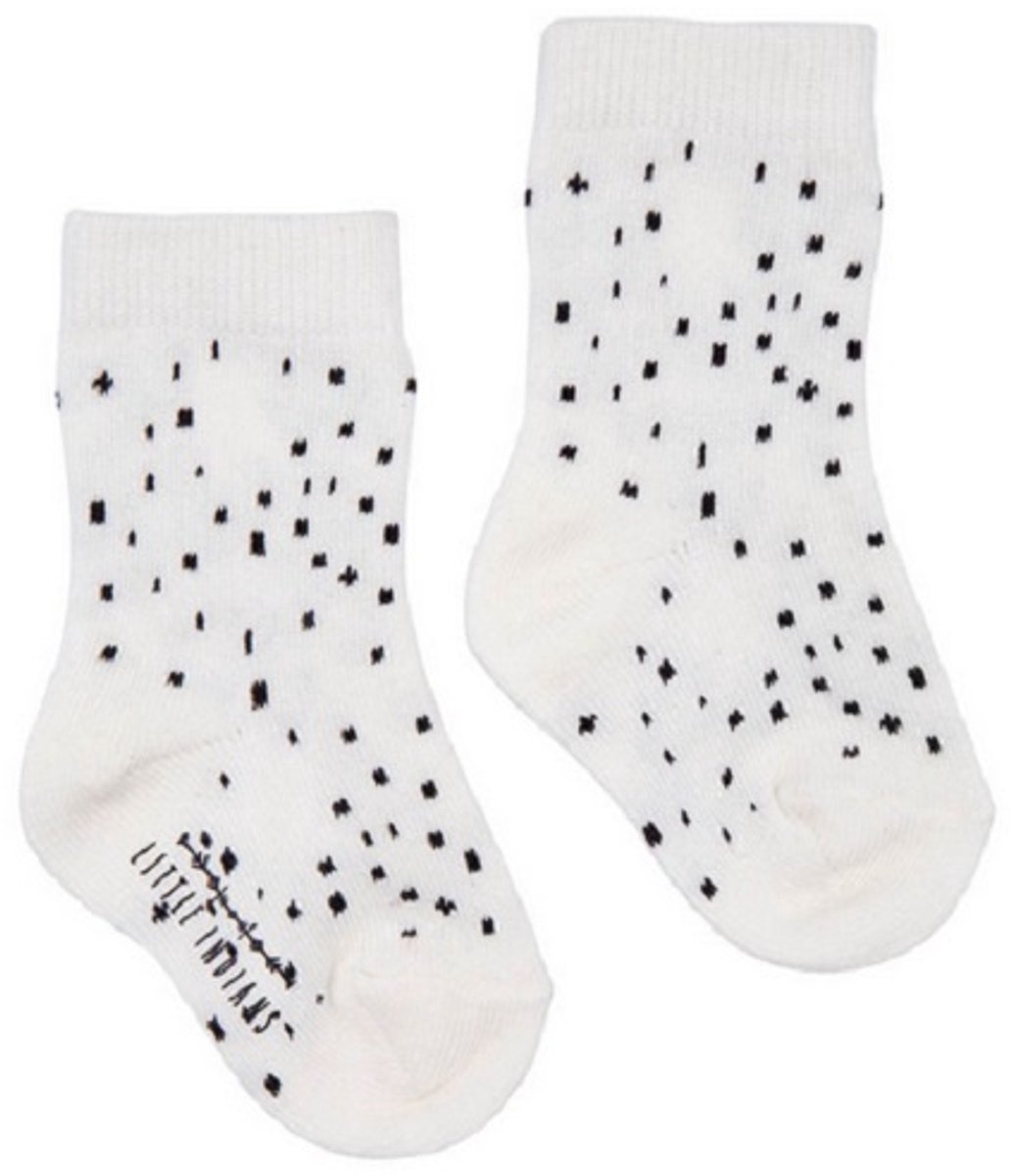 Little Indians Babysokken Dots Junior Polykatoen Wit Maat 16