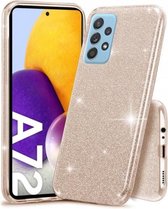 Samsung Galaxy A72 4G & 5G Hoesje Glitters Siliconen TPU Case Goud - BlingBling Cover