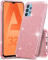 Samsung Galaxy A32 5G Hoesje Glitters Siliconen TPU Case roze - BlingBling Cover