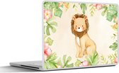 Laptop sticker - 14 inch - Leeuw - Jungle - Aquarelverf - 32x5x23x5cm - Laptopstickers - Laptop skin - Cover