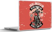 Laptop sticker - 17.3 inch - Motor - Skelet - Kleding - Retro - 40x30cm - Laptopstickers - Laptop skin - Cover