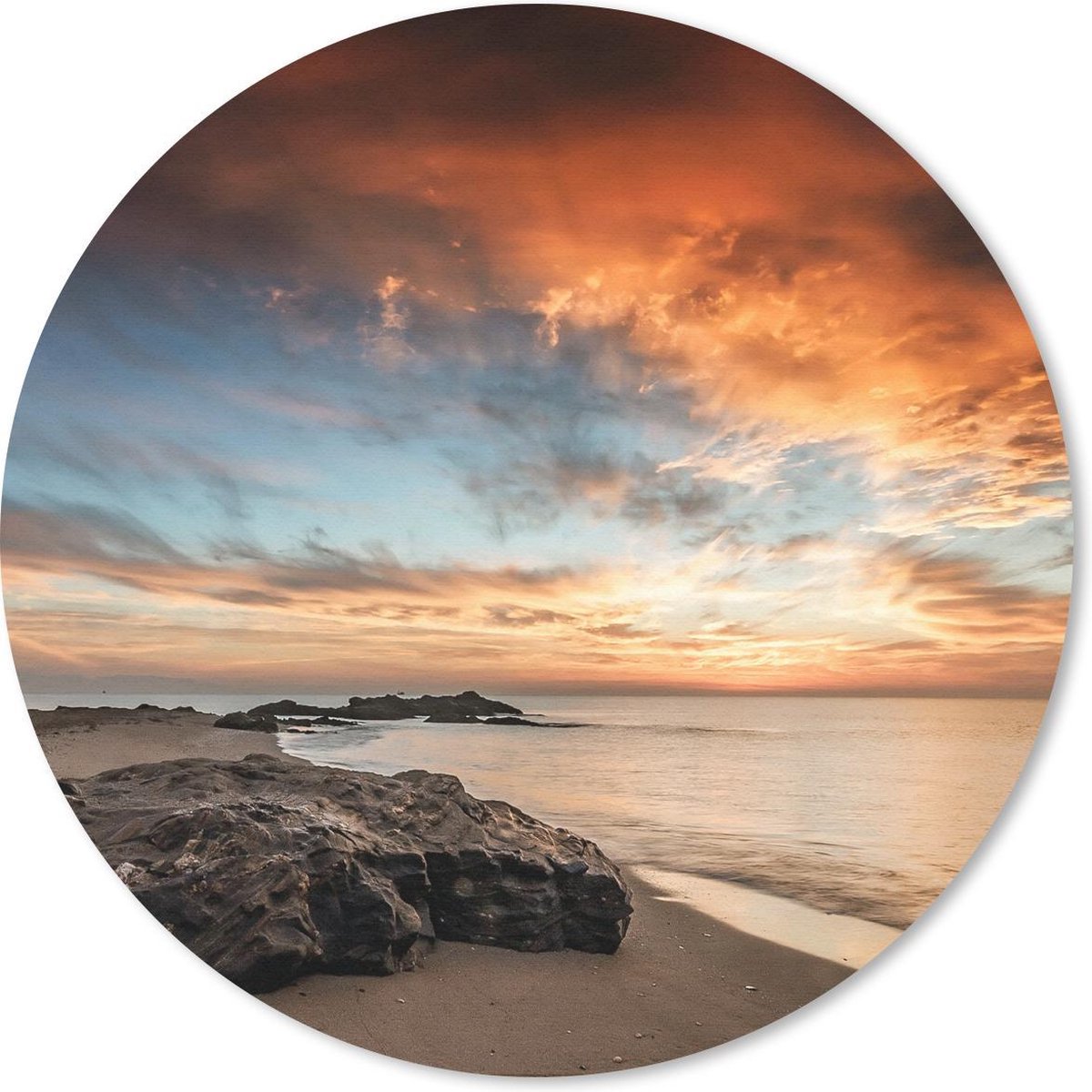 Muismat rond 30x30 cm - Mousepad Zee - Stenen - Lucht - Ronde muismatten