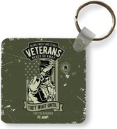 Sleutelhanger - Uitdeelcadeautjes - Vintage - Leger - Vlag - Plastic - Vaderdag cadeau - Geschenk - Cadeautje voor hem - Tip - Mannen