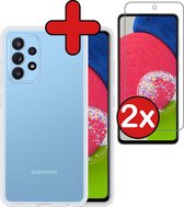 Samsung Galaxy A52s Hoesje Siliconen Case Cover Met 2x - Samsung Galaxy A52s Hoesje Cover Hoes Siliconen Met 2x - Transparant